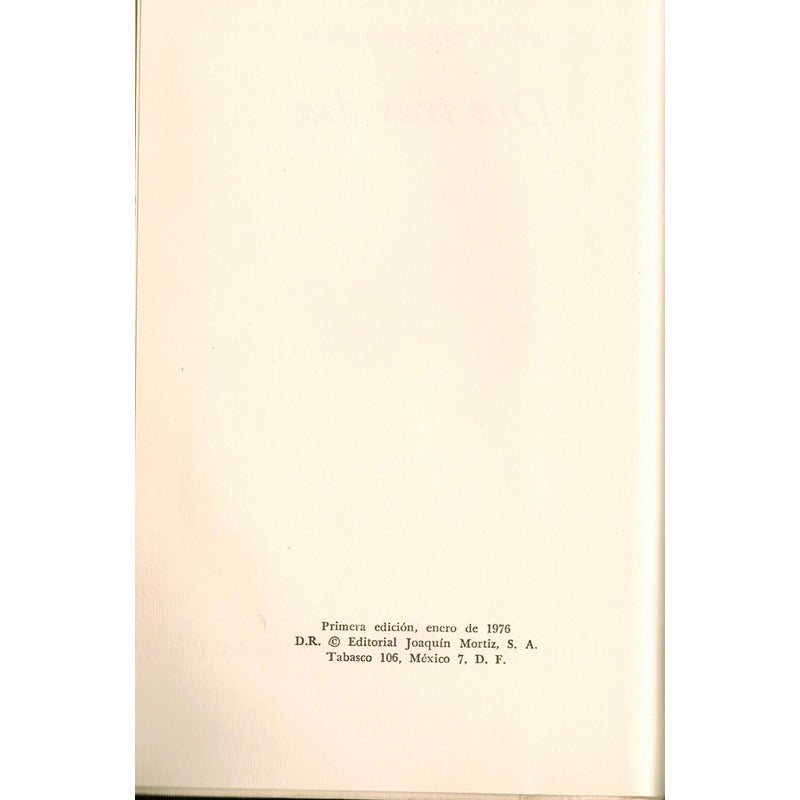 Dia Tras Dia. Miguel Donoso Pareja, Joaquin Mortiz 1976 (1a)
