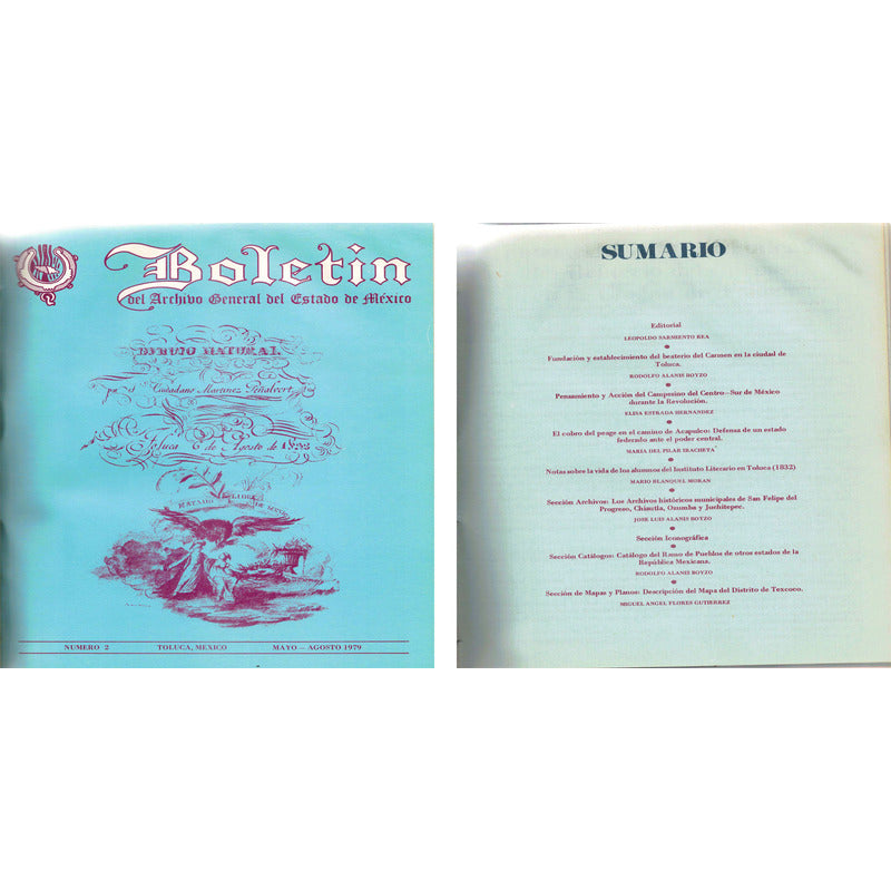 Boletin D Archivo General Del Estado De Mexico # 1 - 9. 1981
