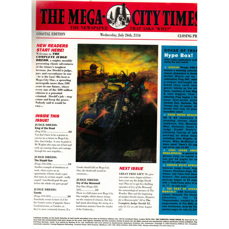 The Complete Judge Dredd: Law In Order # 31. U K 1994