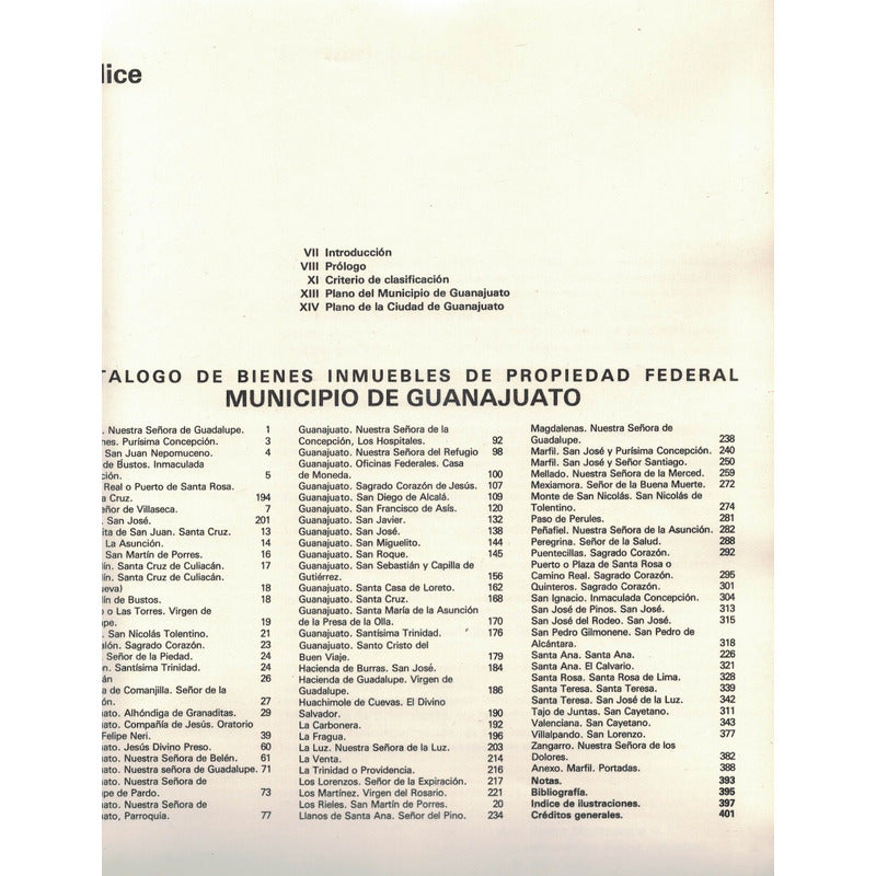 Catalogo Bienes Inmuebles Guanajuato. Mexico 1976