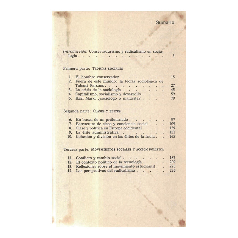 Sociologia, Critica Social. T B Bottomore, España 1976