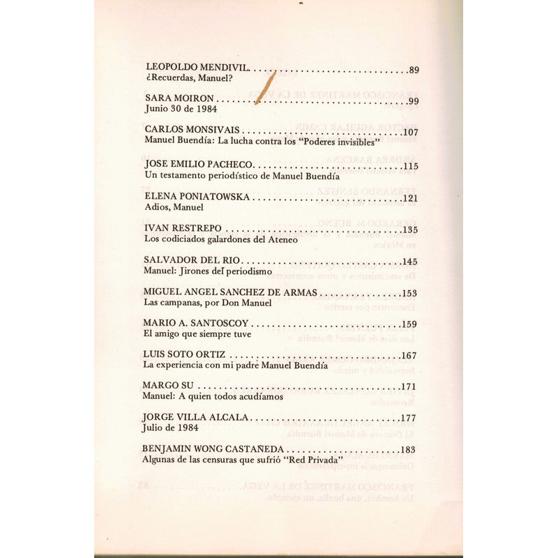 Dias De Manuel Buendia. Carlos Monsivais Et Al. 1985 (2a)