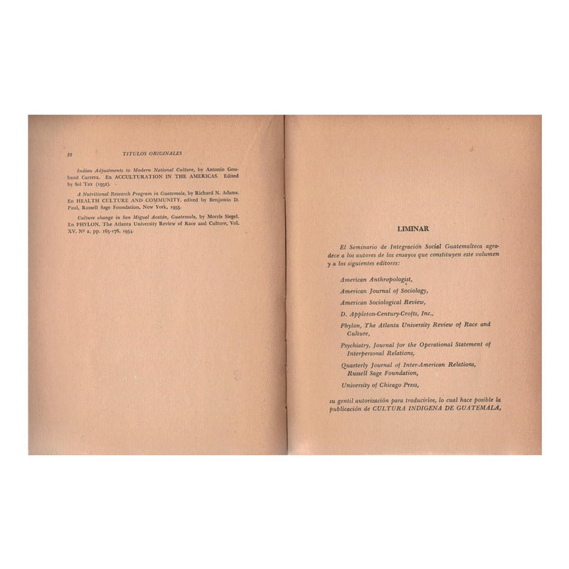 Cultura Indigena Guatemala -ensayos- 1959