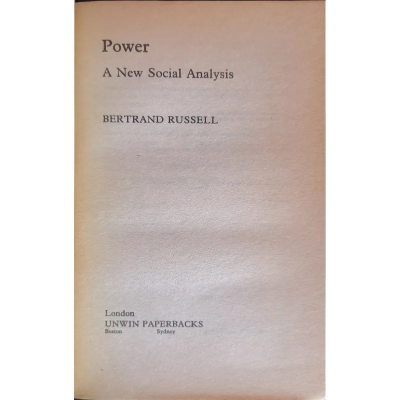 Power Bertrand Russell  Social Philosophy