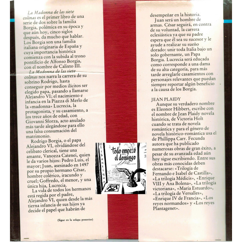 Borgia (2vol). Jean Plaidy, Circulo De Lectores, 1983