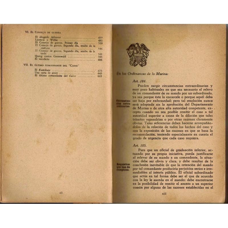El Motin Del  Caine . Herman Wouk, Mexico 1954