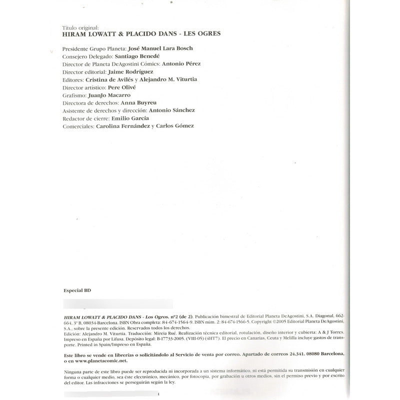 Los Ogros. David B, Christophe Blain, España 2005