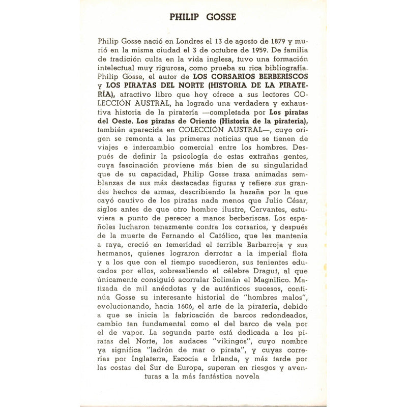 Los Corsarios Berberiscos. Philip Gosse, España 1973