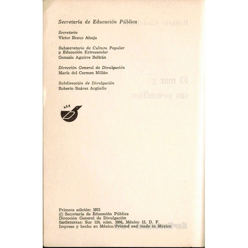 El Mar Y Sus Pescaditos Rosario Castellanos Mexico 1975 (1a)