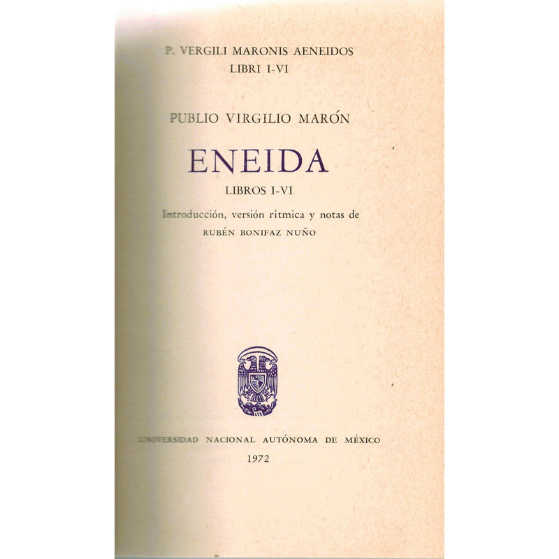 Eneida (bilingüe). Virgilio, Bibliotheca Graecorum 1972