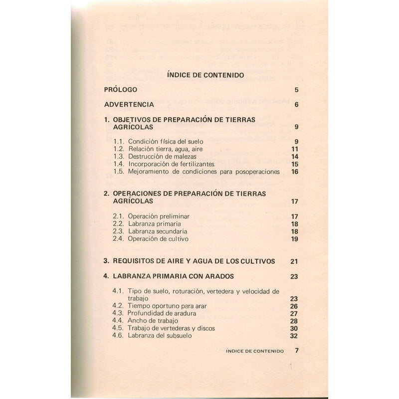 Manuales: Preparacion De Tierras Agricolas. Mexico 1982
