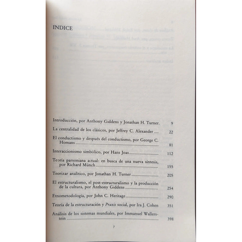 Las Teoría Social Hoy. Anthony Giddens Et Al
