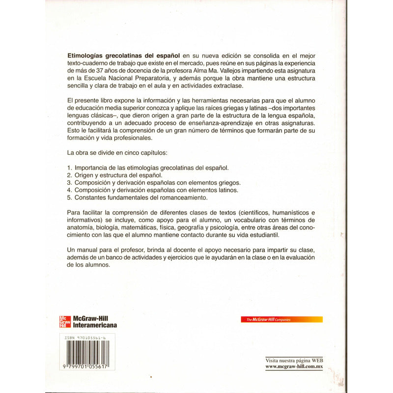 Etimologias Grecolatinas. Alma Vallejos, Mexico 2005