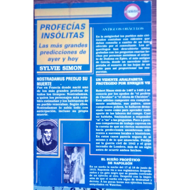 Profesias Insolitas. S Simon, Edivision Ed., Mexico, 1977