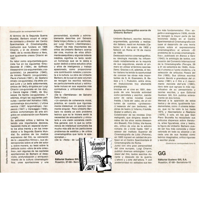 Cine, El Desquite Marxista Del Arte. U. Barbaro, España 1977