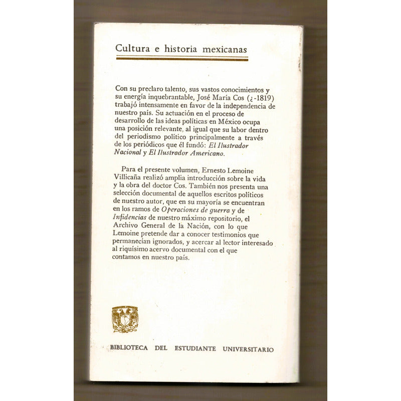 Escritos Politicos. Jose Maria Cos, Mexico 1996