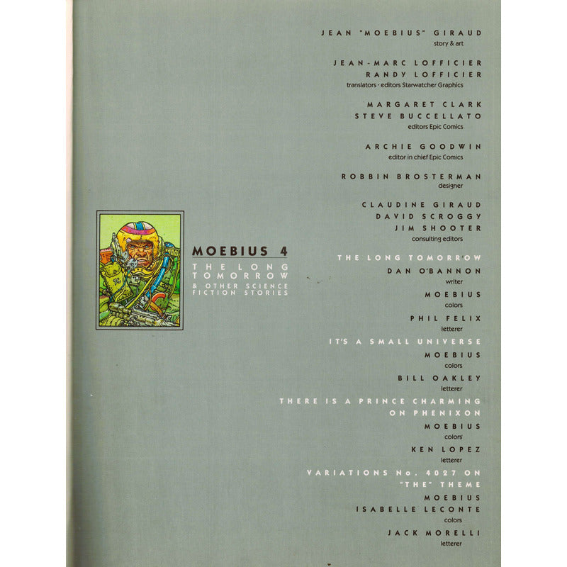 Moebius # 4: The Long Tomorrow... Epic Graphic Novel 1987