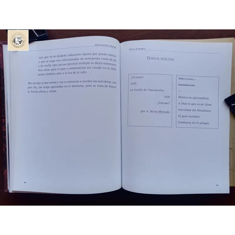 Diario De Burdeos (edicion Critica). Antonieta Rivas Mercado