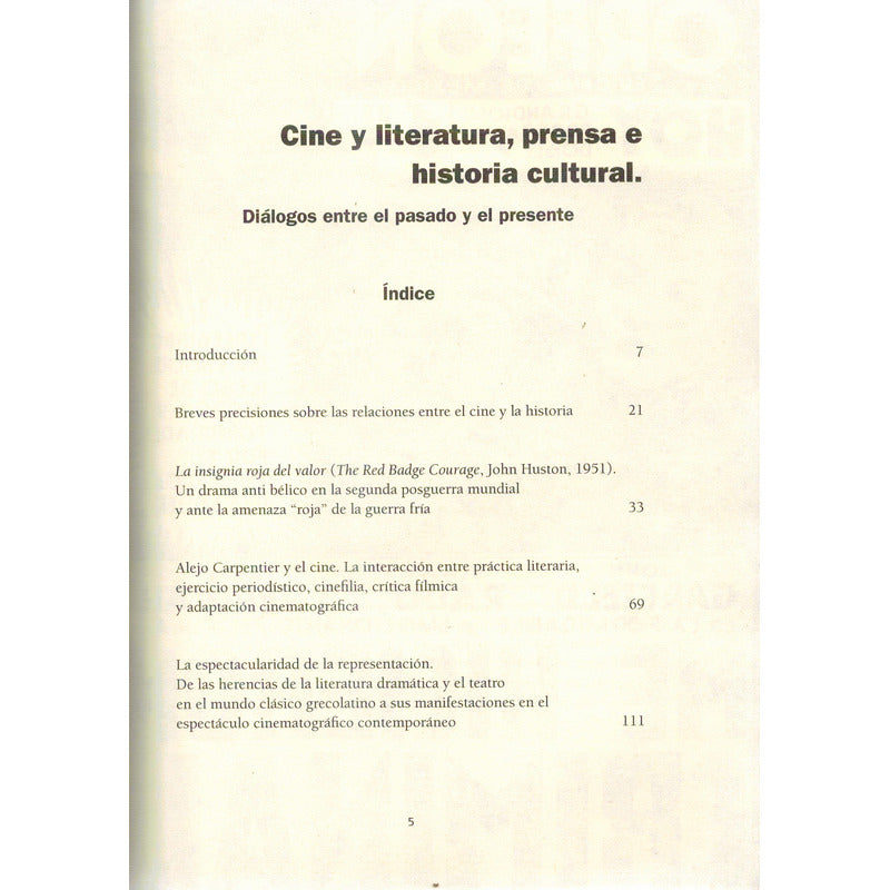 Cine Y Literatura, Prensa E Historia Cultural. Peredo Castro