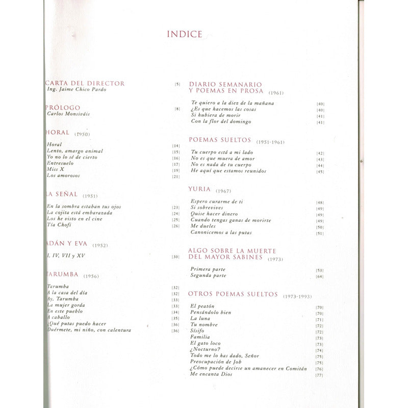 Recogiendo Poemas. Jaime Sabines, Mexico 1997