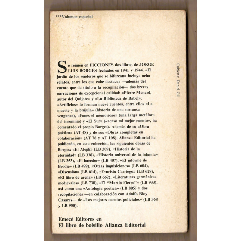 Ficciones. Jorge Luis Borges, España 1984