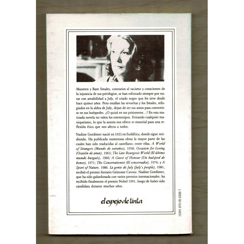 La Gente De July. Nedine Gordimer, Mexico 1991