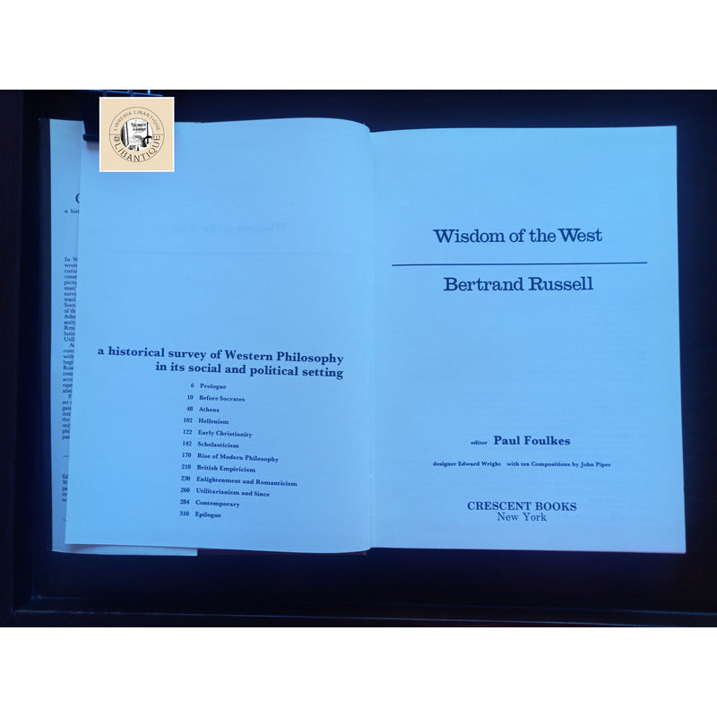 Wisdom Of The West. Bertrand Russell, U S 1989