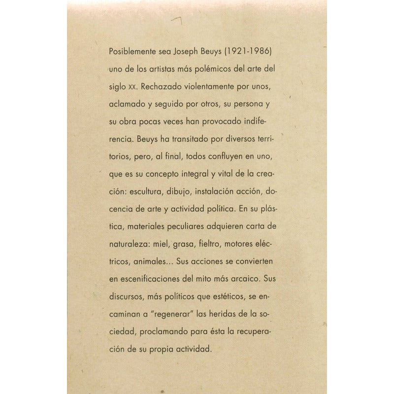 Joseph Beuys, Arte Hoy. Carmen Bernaldez, España 1999