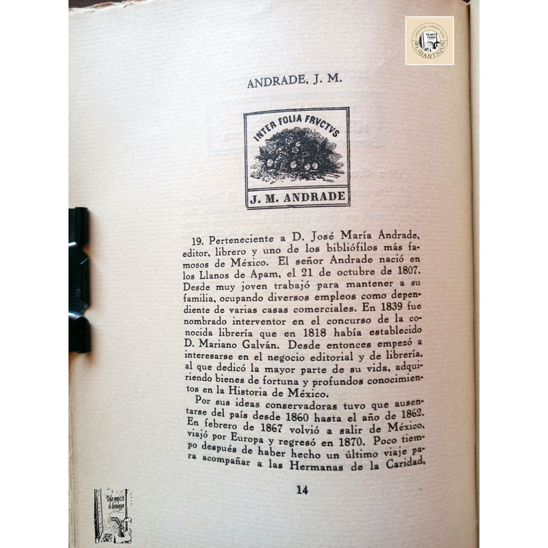 Ex Libris Y Bibliotecas De Mexico. Felipe Teixidor 1931