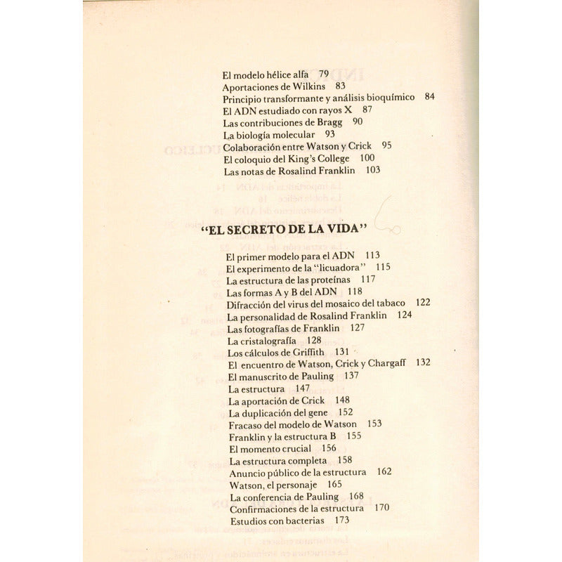 El A D N Clave De La Vida. Freeland Judson C O N A C Y T1981