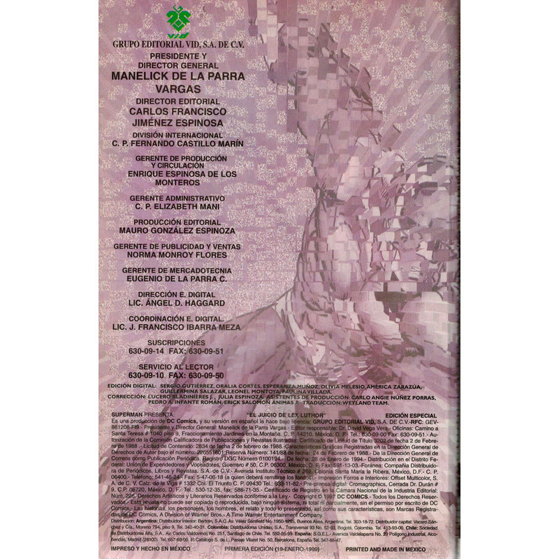 Superman -edicion Especial-, Vid ·16, Mexico 1999