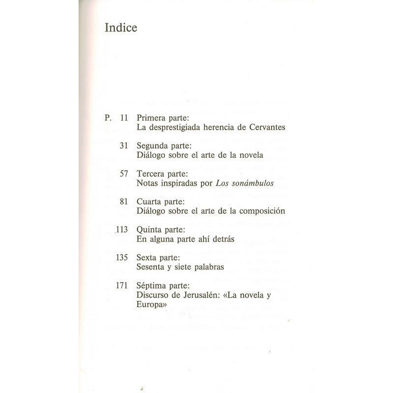 Arte De La Novela. Milan Kundera, España 2000