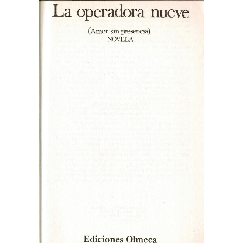 La Operadora Nueve. Miguel Alvarez Acosta (1a)