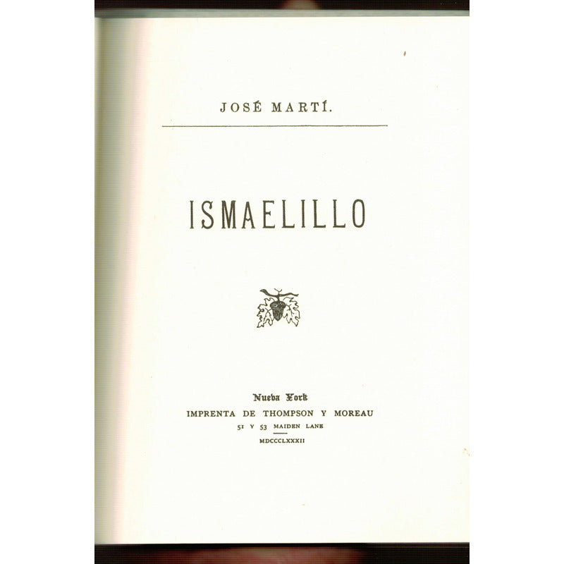 Ismaelillo (facs). Jose Marti, España 1996