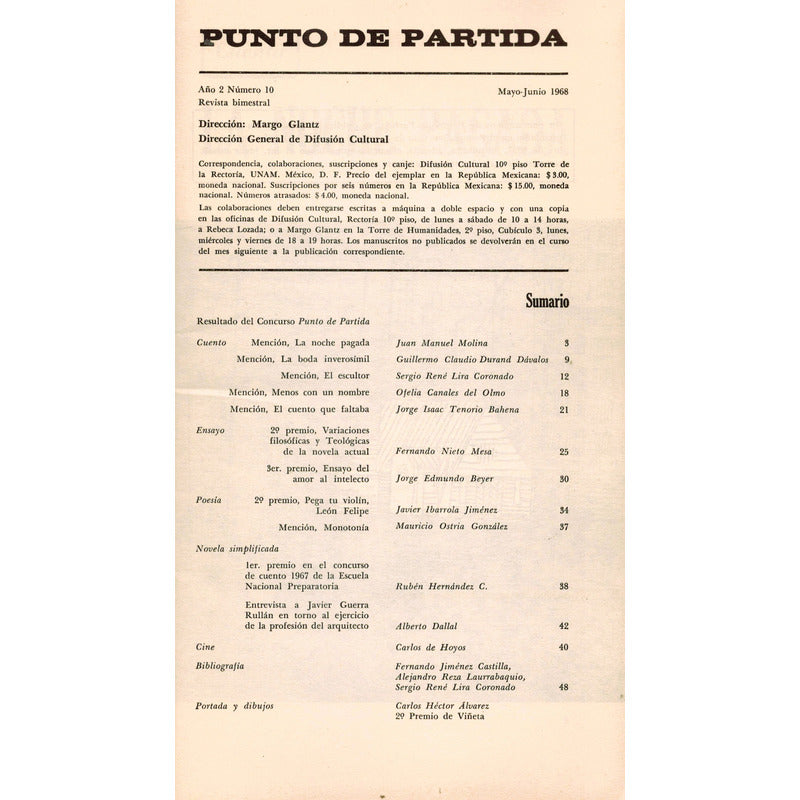 Punto De Partida # 10. Margo Glantz (dir.), Mexico 1968