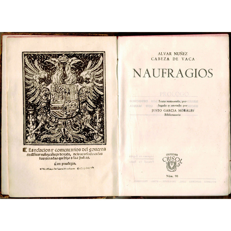 Naufragios. Cabeza De Vaca, ( Crisol Piel)