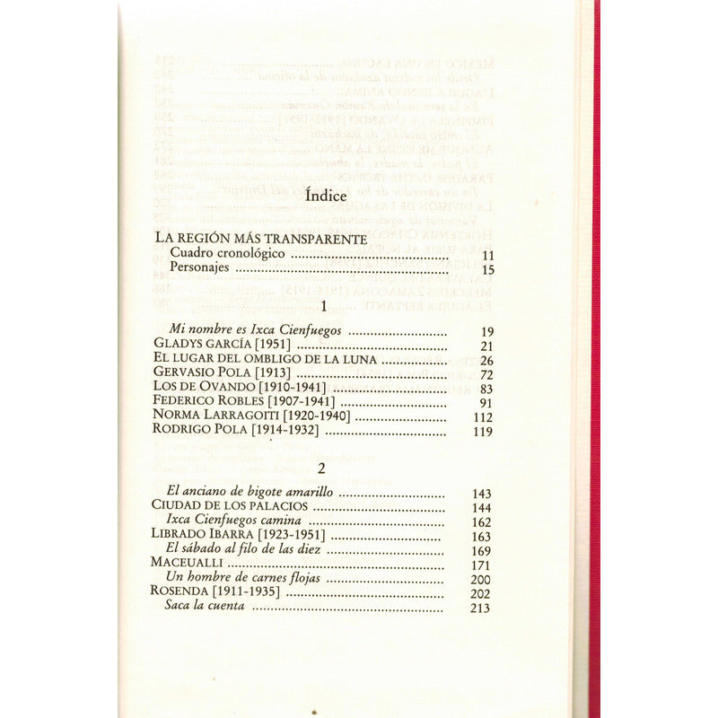 Region Mas Transparente. Carlos Fuentes, España 1990 (1a)