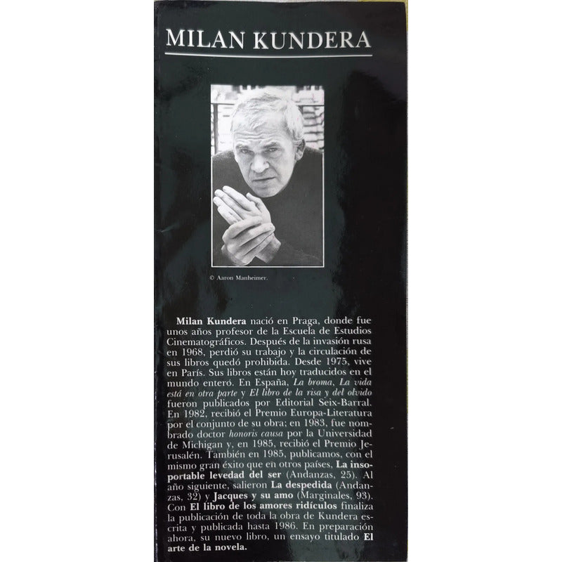 El Libro De Los Amores Ridiculos. Milan Kundera