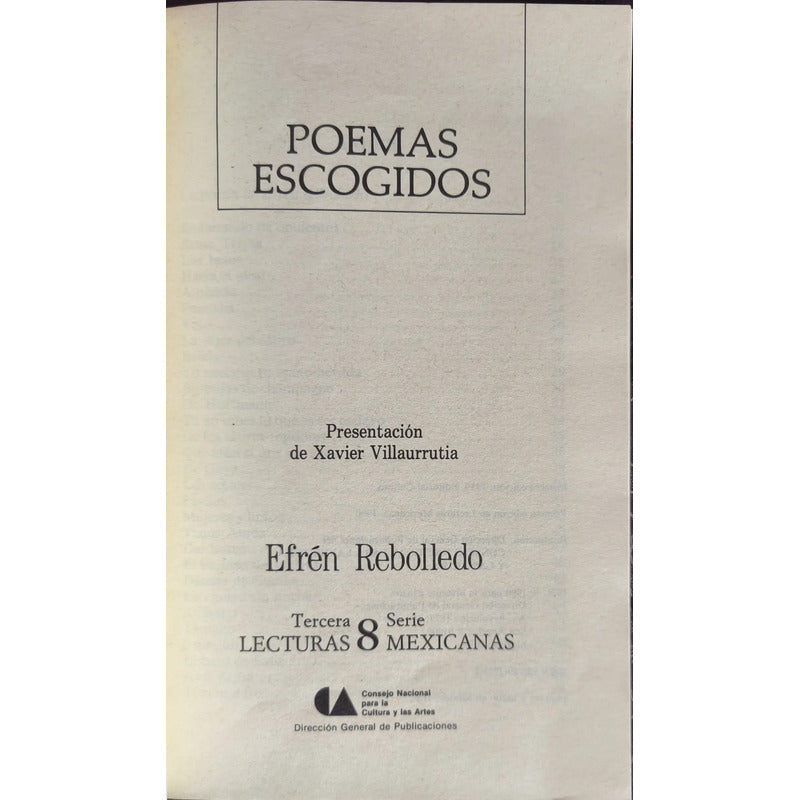 Poemas Escogidos Efren Rebolledo Xavier Villaurrutia