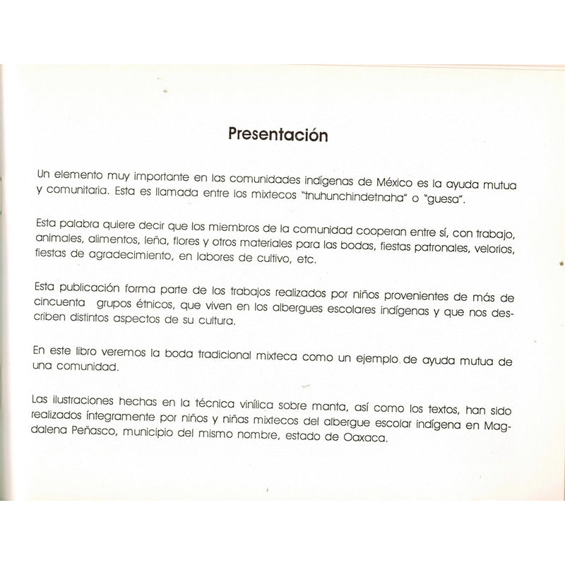 La Boda (relato Mixteco Infantil). I N I Ed., Mexico 1992
