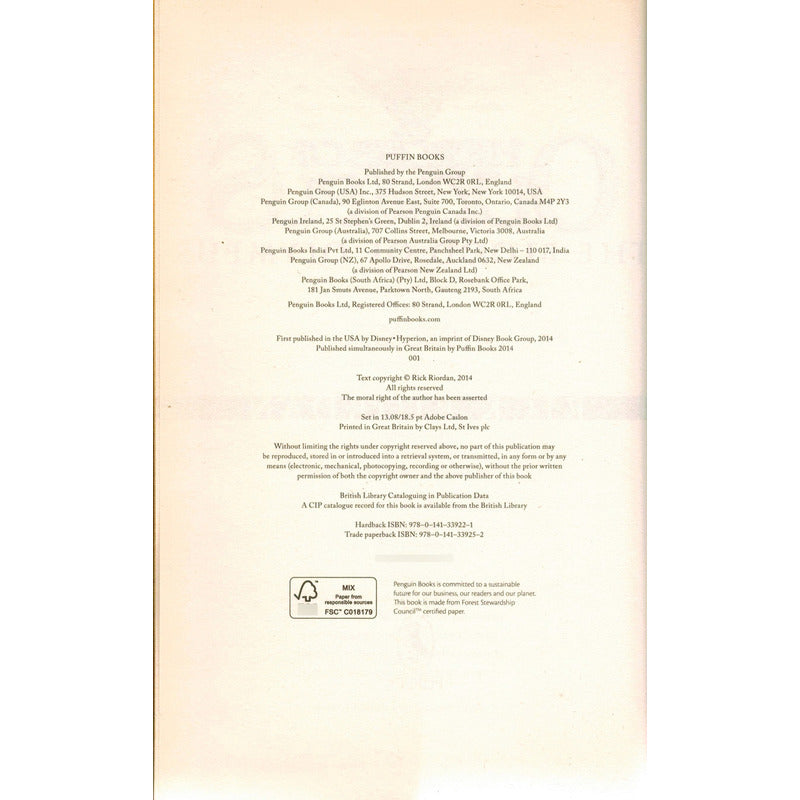 Blood Of Olympus, (the Heroes Of Olympus) Vol.5, Riordan