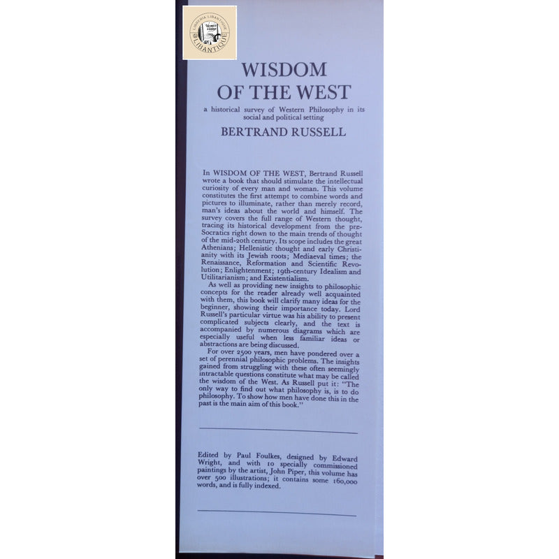 Wisdom Of The West. Bertrand Russell, U S 1989