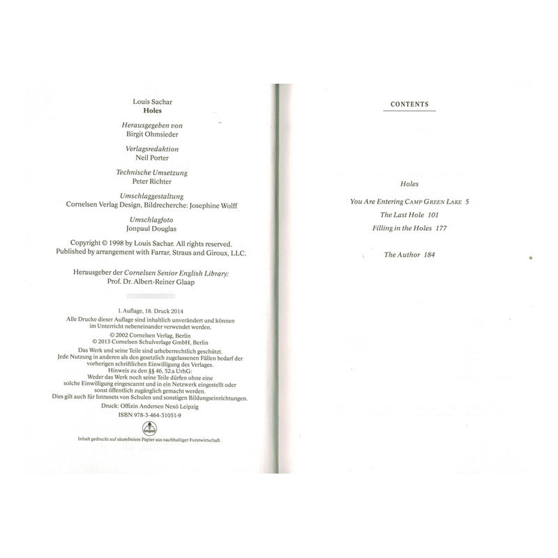 Holes. Louis Sachar, Germany 2014