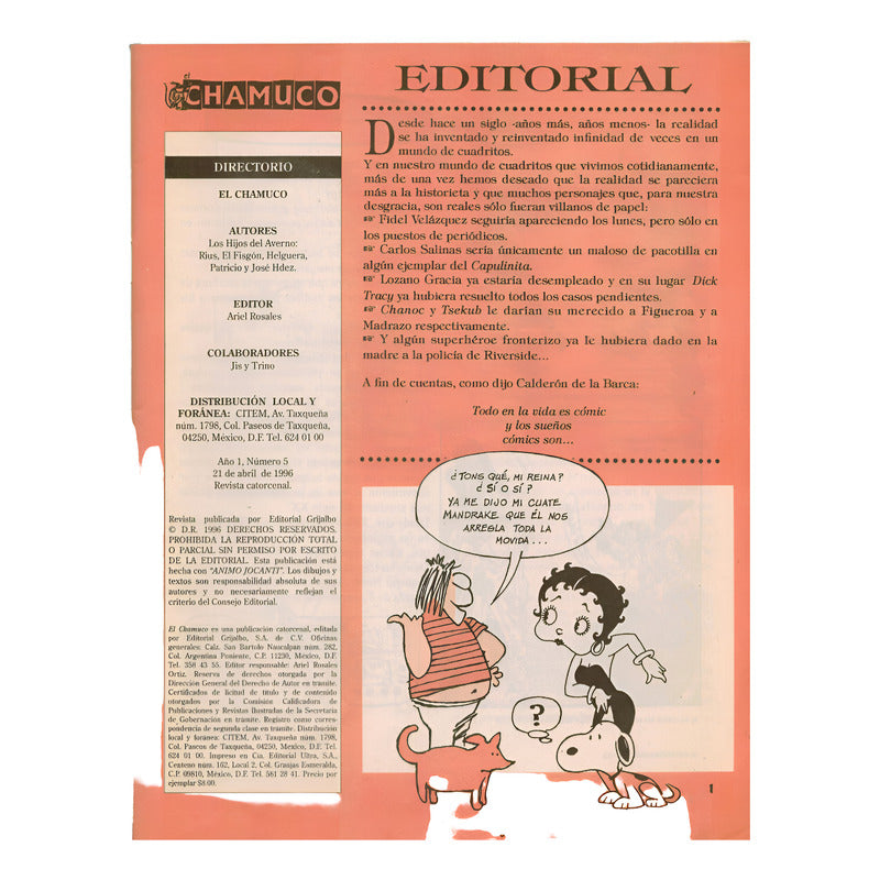 El Chamuco # 5. Grijalbo Ed., 1996
