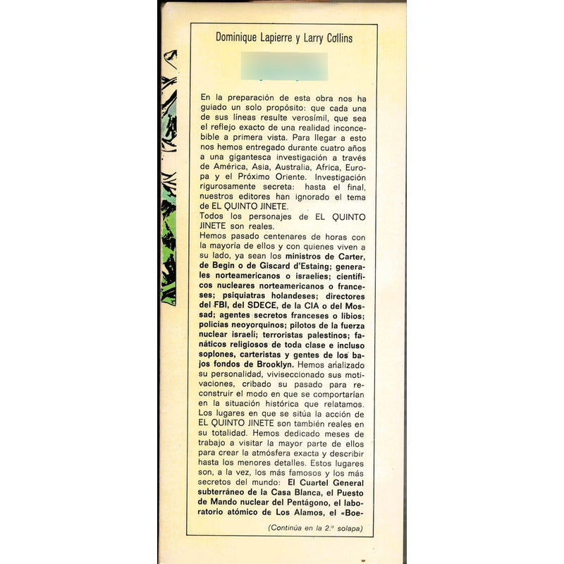 El Quinto Jinete. Dominique Lapierre, España 1980