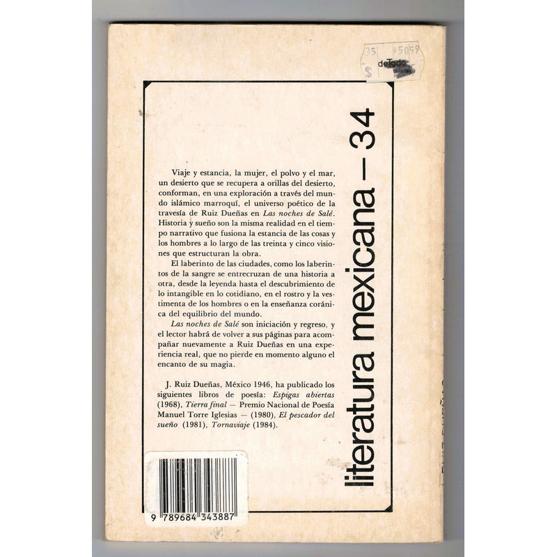 Las Noches De Sale. J Ruiz Dueñas, Mexico 1986