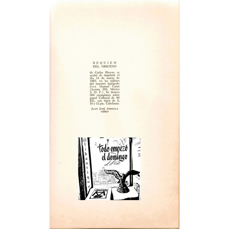 Requiem Del Obsceno. Illescas, El Unicornio Editorial, 1a*