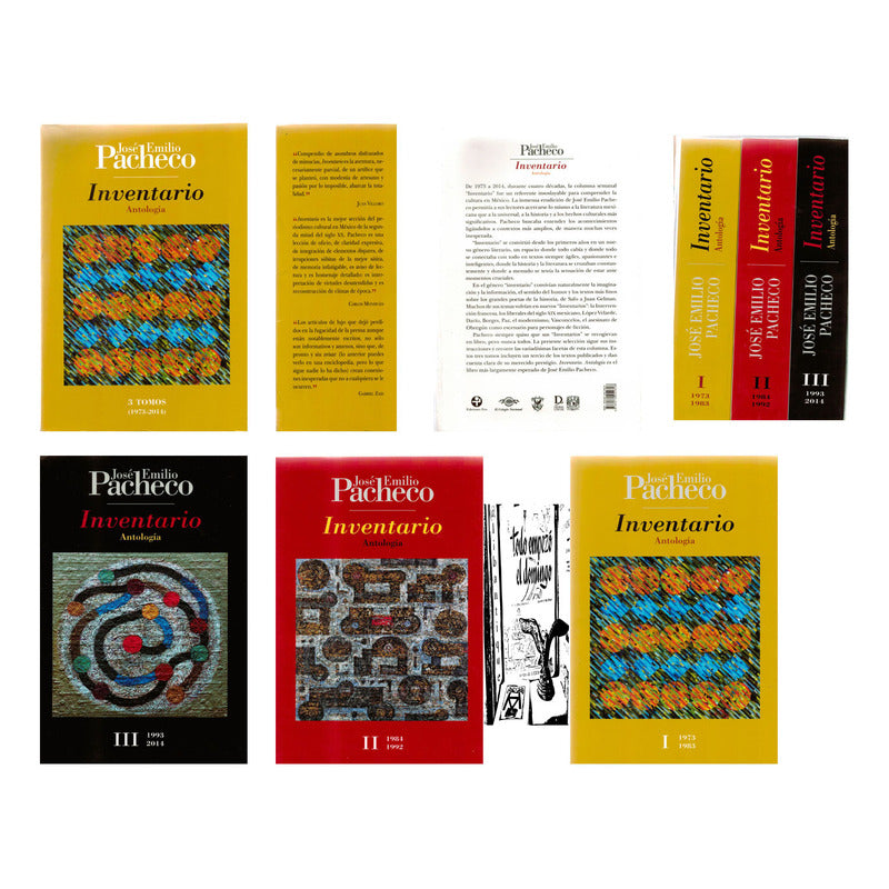 "INVENTARIO 1973-2014". (3 VOL) JOSÉ EMILIO PACHECO, era-colegio nacional-unam eds., México 2017