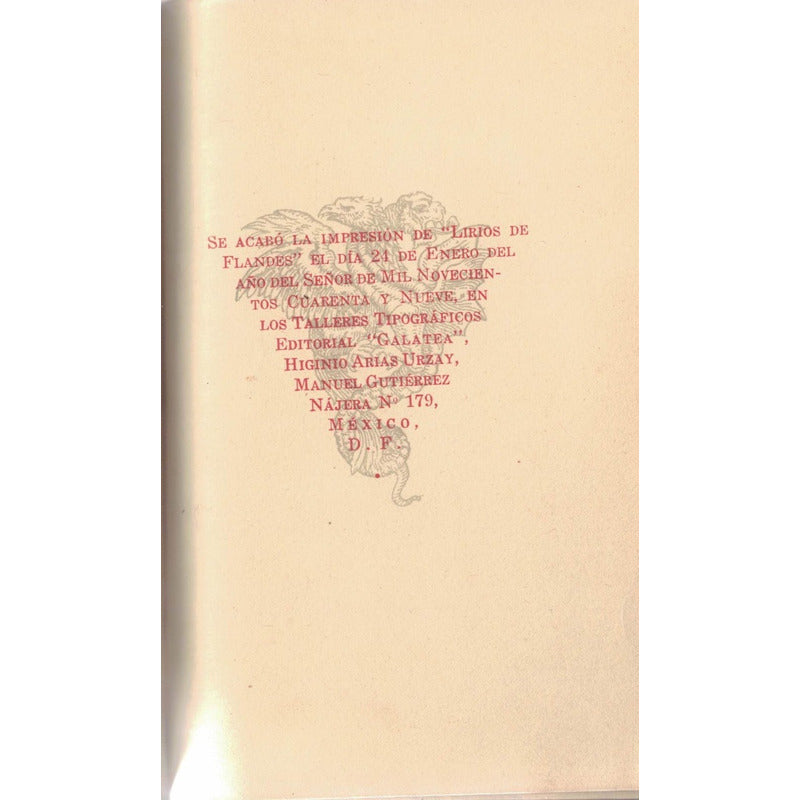 Lirios De Flandes. Artemio De Valle- Arizpe. Mexico 1949