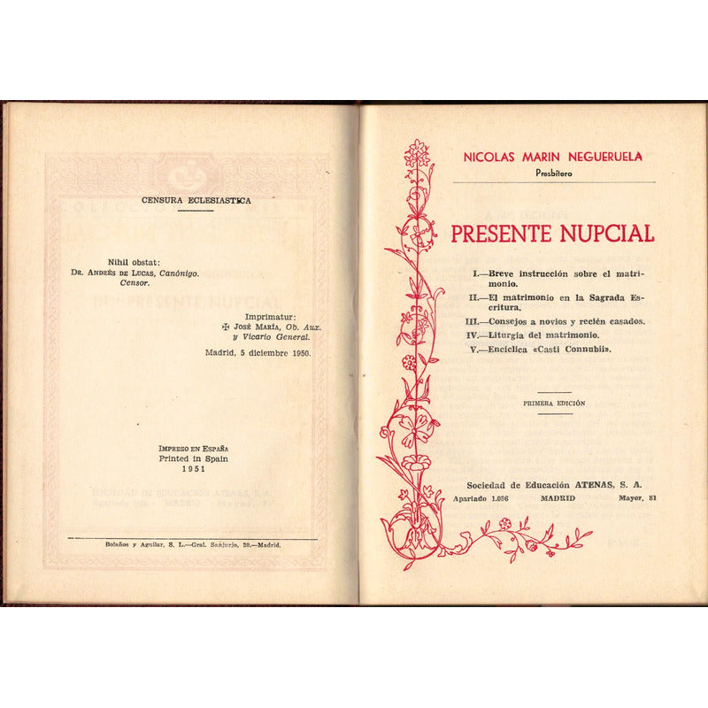 Presente Nupcial. Nicolas Marin Negueruela, España 1951